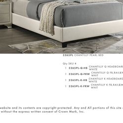 Brand New Queen Size 6foot Tall Pearl Bed Frame With New Mattress/Fast Delivery