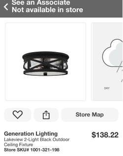 Generation Lighting Lakeview 2-Light Outdoor Ceiling Fixture