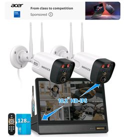 OOSSXX Wireless Security Camera System with Monitor