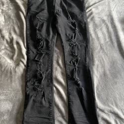 Ripped Black Jeans Size 34