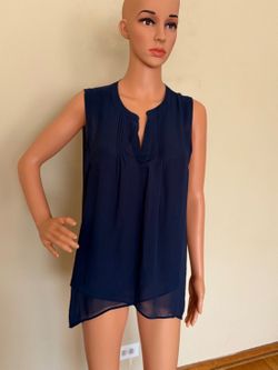 DR2 Navy Blue Sleeveless Blouse – Size Small (S)