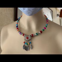 Indigenous Tribe Adorable Silver-Tone Necklace