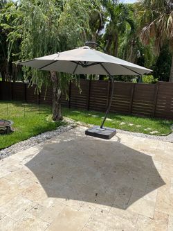 Two Pool deck umbrellas