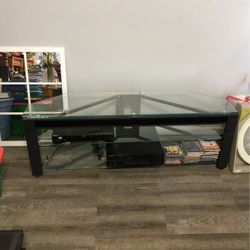TV stand glass three shelves for 55 inch TV 58 inches long