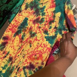 Tie-dyed T-shirts, for men and women. Size medium to extra-large. $15 each or best offer