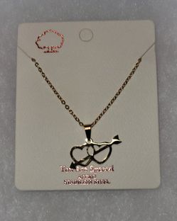 Double Heart Necklace Stainless Steel 