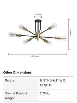 6-Light Black Sputnik Chandelier