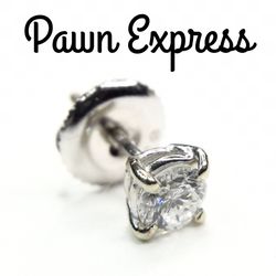 14K White Gold Single Diamond Earring