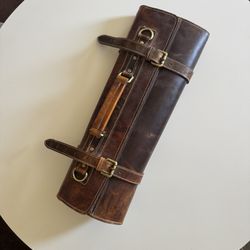 Vintage Leather Knife Roll - Handcrafted Chef’s Tool Bag with 10 Slots