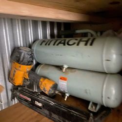 Hitachi 4 gallon portable electric twin stack air compressor