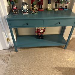 Blue Entry Way Table! Used( Few Scratches)