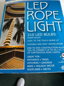 Everstar LED Rope Light 18 ft 5.4m 210 LED Bulbs for Pathway Tree Garden Bat