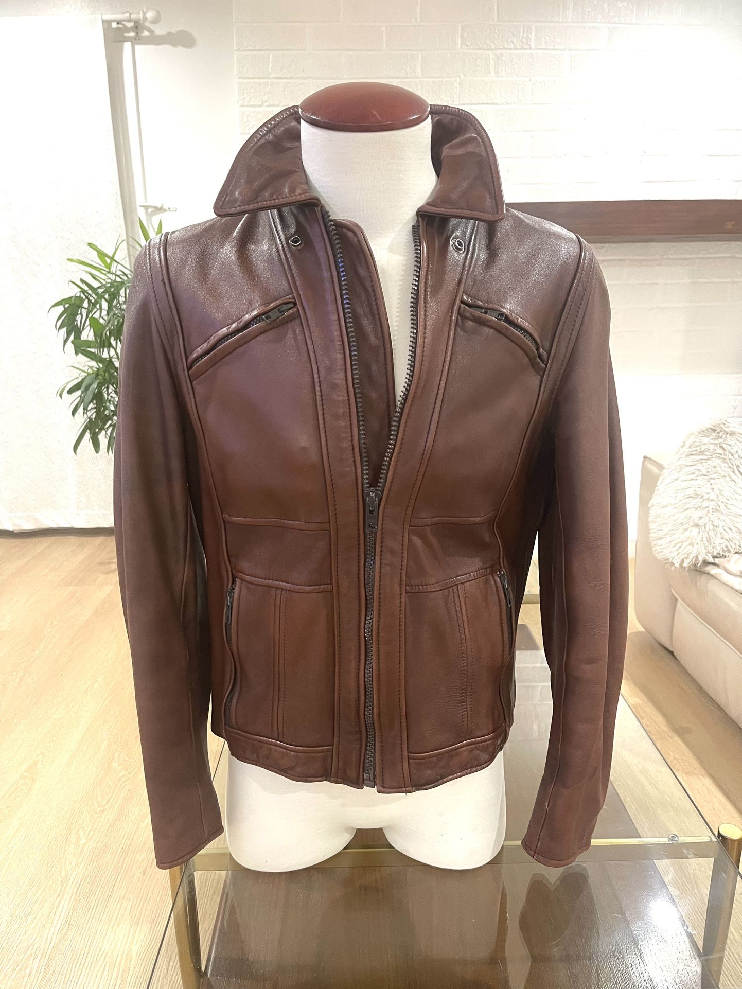 BEAUTIFUL STEINMARKS BIKER LEATHER JACKET- Size 42 