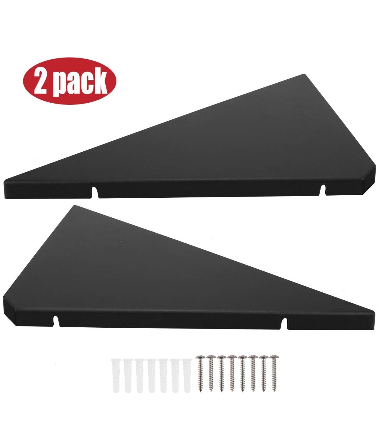 evron Corner Mounting Shelf,Easy to Install Wall Corner Shelf,Wood Immitation with Hole Pattern,Set of 2 