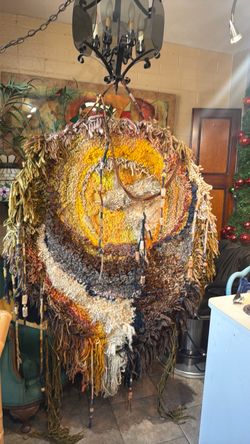 1970s BoHo very large hand woven  in San Diego wall  art sculpture