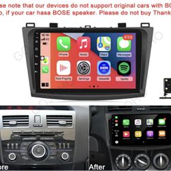 CAM+For Mazda 3 10-13 BL 9" Android 12 Car Radio GPS Stereo CarPlay DSP WiFi RDS