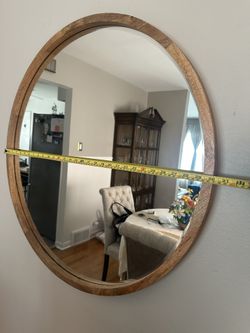 mirror with wooden frame
