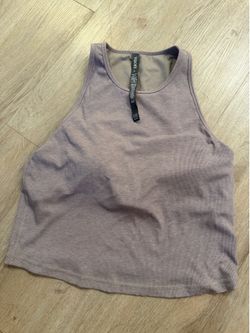 Vuori Ribbed Crop Tank Top with Built in Bra, Size XL