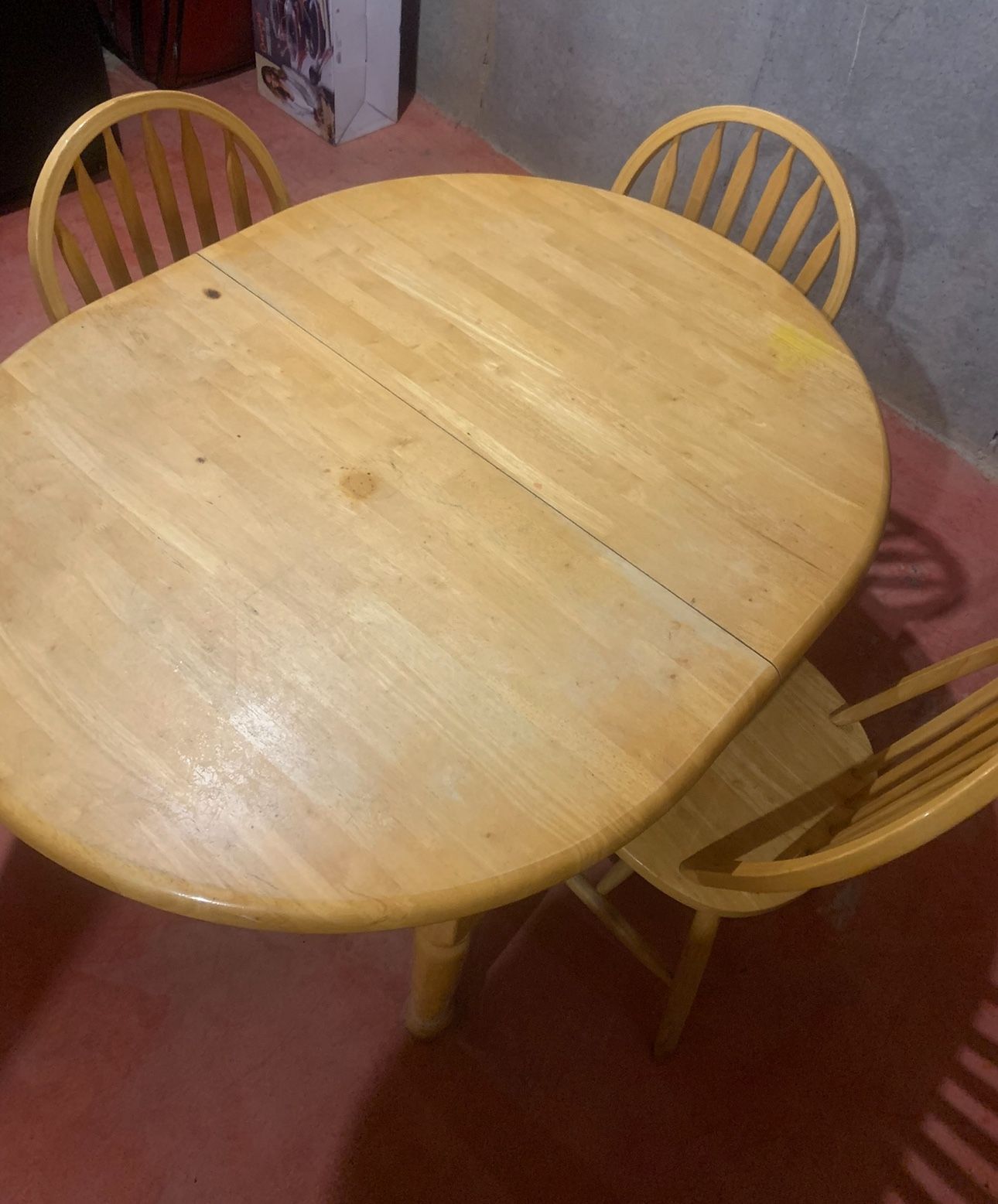 Kitchen Table With 3 Wood Chairs
