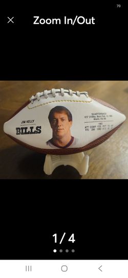 1993 License souvenir football featuring jim kelly NFL