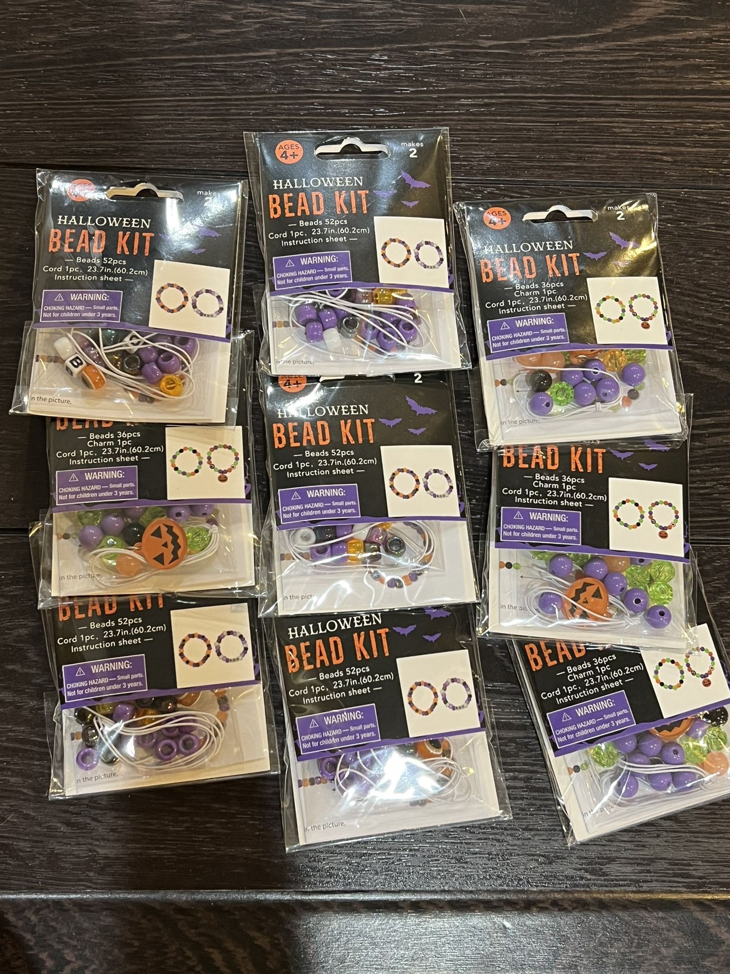 Halloween Bead Art Bracelet making kits 9 sets Party Gifts Trick or treat New