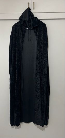 Black Velvet Hooded Cape Costume