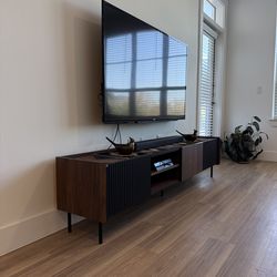 Mid-Century Low-Profile TV Stand – Fits up to 85” TVs
