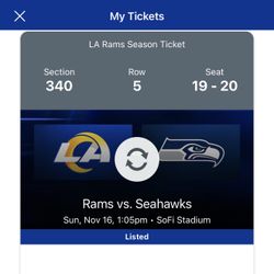 2 NFL TICKETS LOS ANGELES RAMS VS SEATTLE SEAHAWKS
