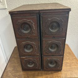 ANTIQUE COUNTRY HOME USA WOOD SEWING CABINET KITCHEN STORAGE DRAW STAND TABLE