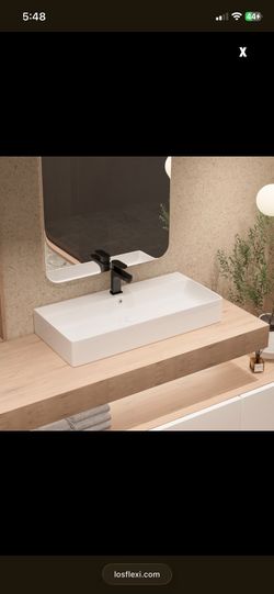 Los Flexi Rectangular Trough Vessel Sink 36″L X 16″W