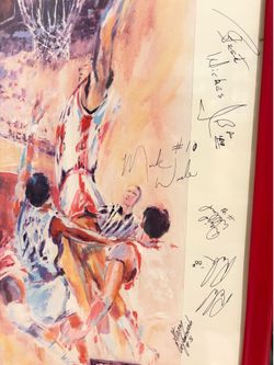 1987 Runnin Rebels signed poster handkerchief Pom Pom NCAA Final 4