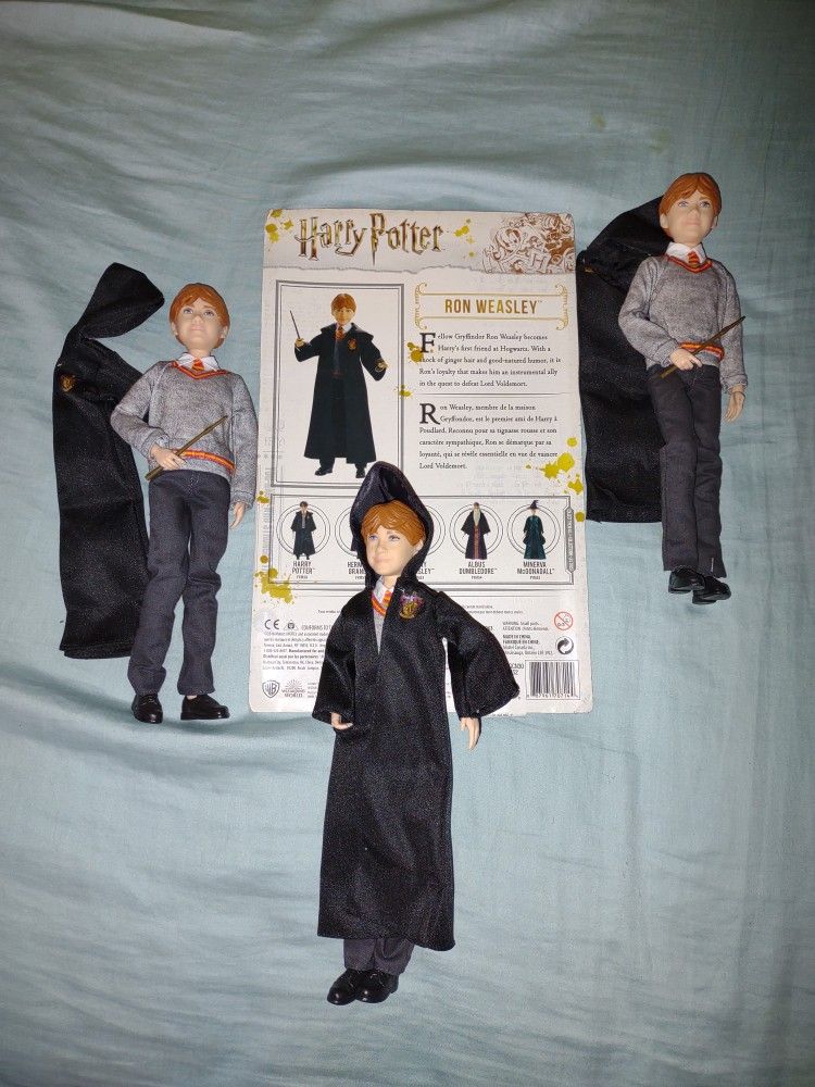 Three Ron Weasley Harry Potter Action Figures