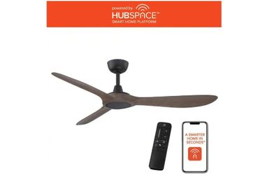 Tager 52 in. Smart Indoor/Outdoor Matte Black Ceiling Fan with Remote Powered by Hubspace