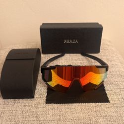 Prada Linea Rossa Shield Sunglasses – Red Lens – Full Set 🔥