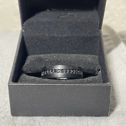 12.5 Black Sapphire Tungsten Ring
