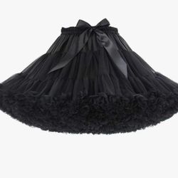 New Women's 3-Layered Tutu Dance Petticoat Pleated Mini Skirt, 16" Length


