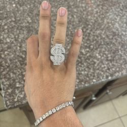 Diamond Test Approved Moissanite Bracelet And Ring 