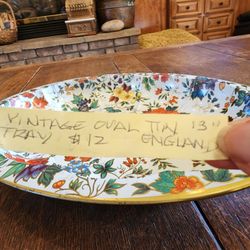 Vintage Metal Serving Tray $12