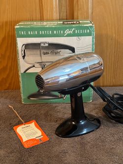 Vintage 1951 Oster Airjet Model 202 Hair Dryer - Excellent w/ Box Works!
