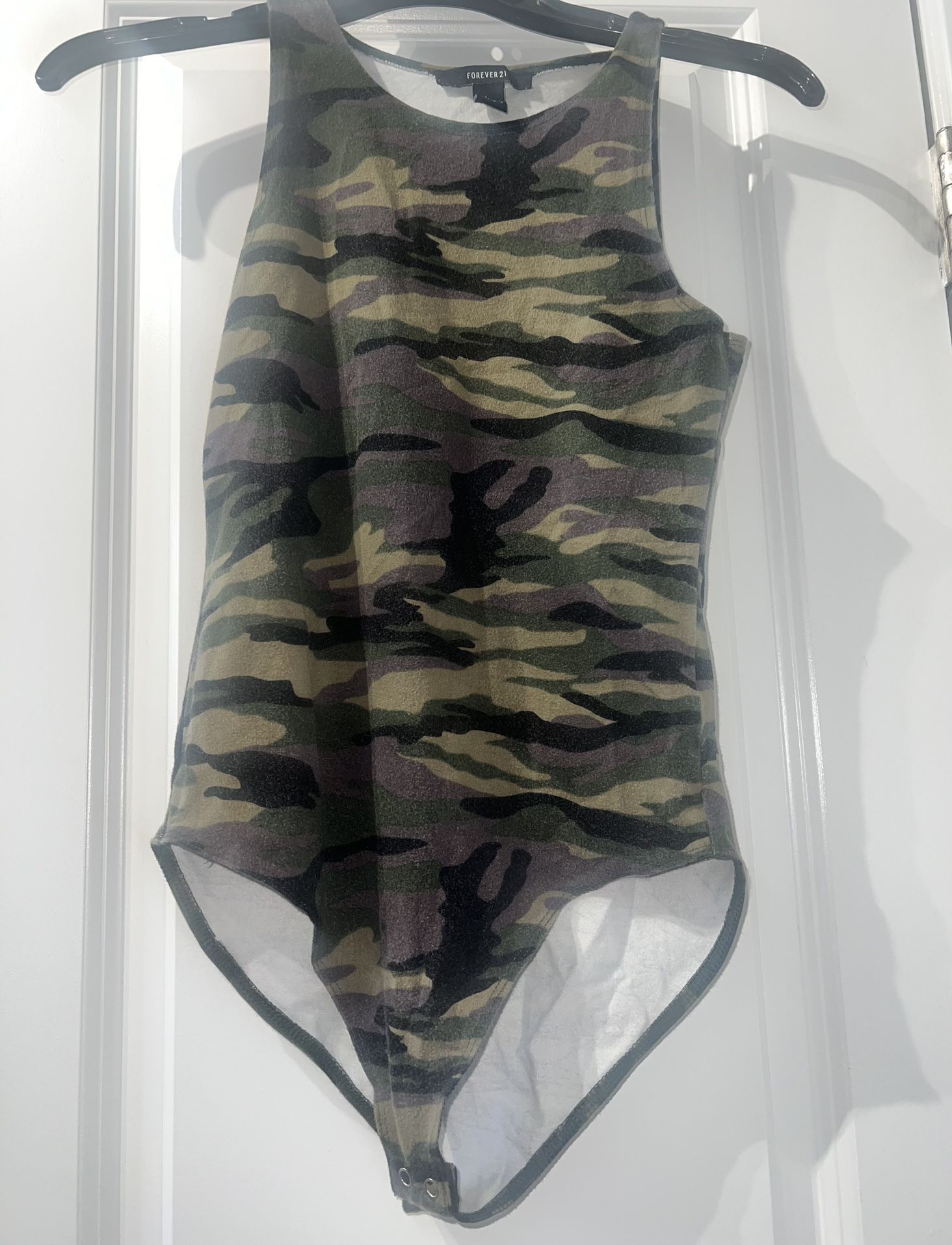 Camo print bodysuit