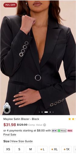 Satin black NEW blazer fashionova