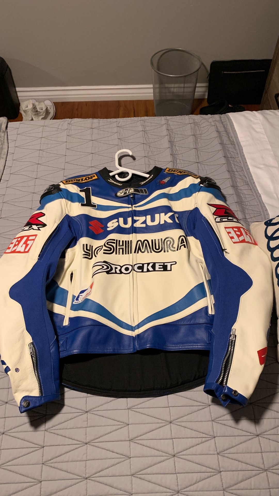 Suzuki Motorcycle Leather Jacket Racing Size 46