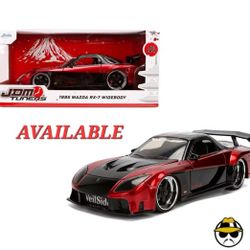 RX-7 WIDEBODY RHD "VEILSIDE" BLACK & RED 1/24 DIECAST BY JADA TOYS
