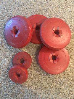 Weights for barbell . Used