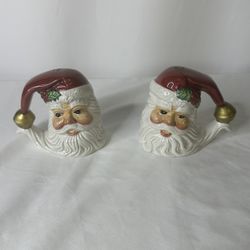 Santa Salt & Pepper Shakers - Christmas Salt and Pepper Shaker Set - Holiday Kitchen Decor New/ no box