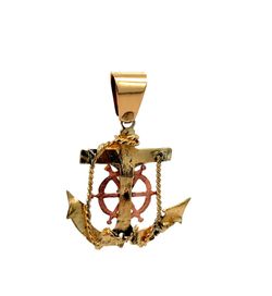Tri-Color Anchor Crucifix Pendant