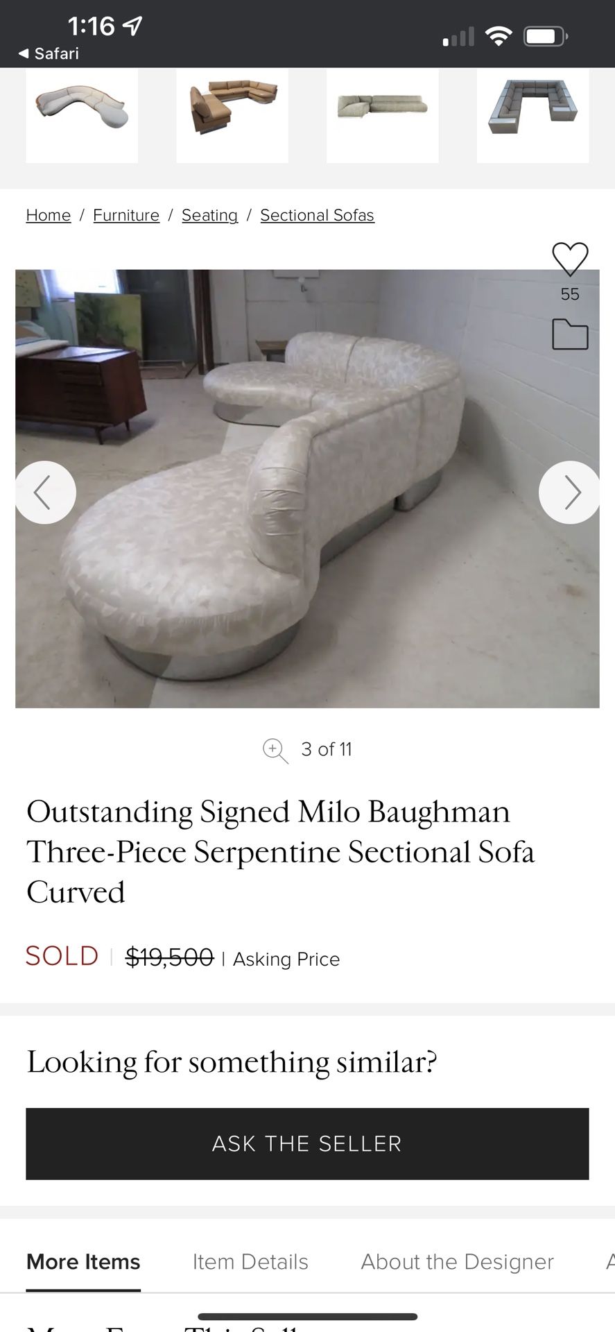 Milo Baughman Sectional