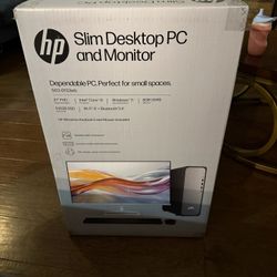 HP Slim Desktop PC And Monitor 27”