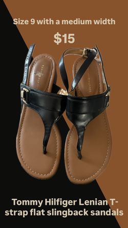 Tommy Hilfiger Lenian T-Strap Flat Slingback Sandals