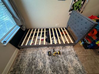 Twin XL Bed Frame with Tufted Headboard